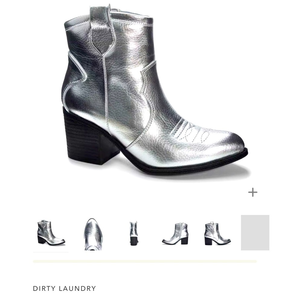Dirty Laundry silver size 6 boots. New- 
Super cute. Details in pics